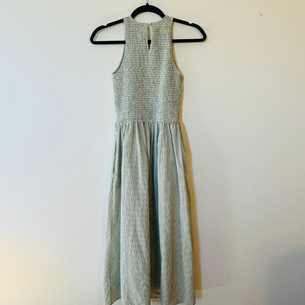 Madewell The Melody Smocked Midi Dress - Pistachio